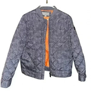 Michael Kors boys Stylish Quilted Bomber Jacket Orange Lining jacket size 18/20